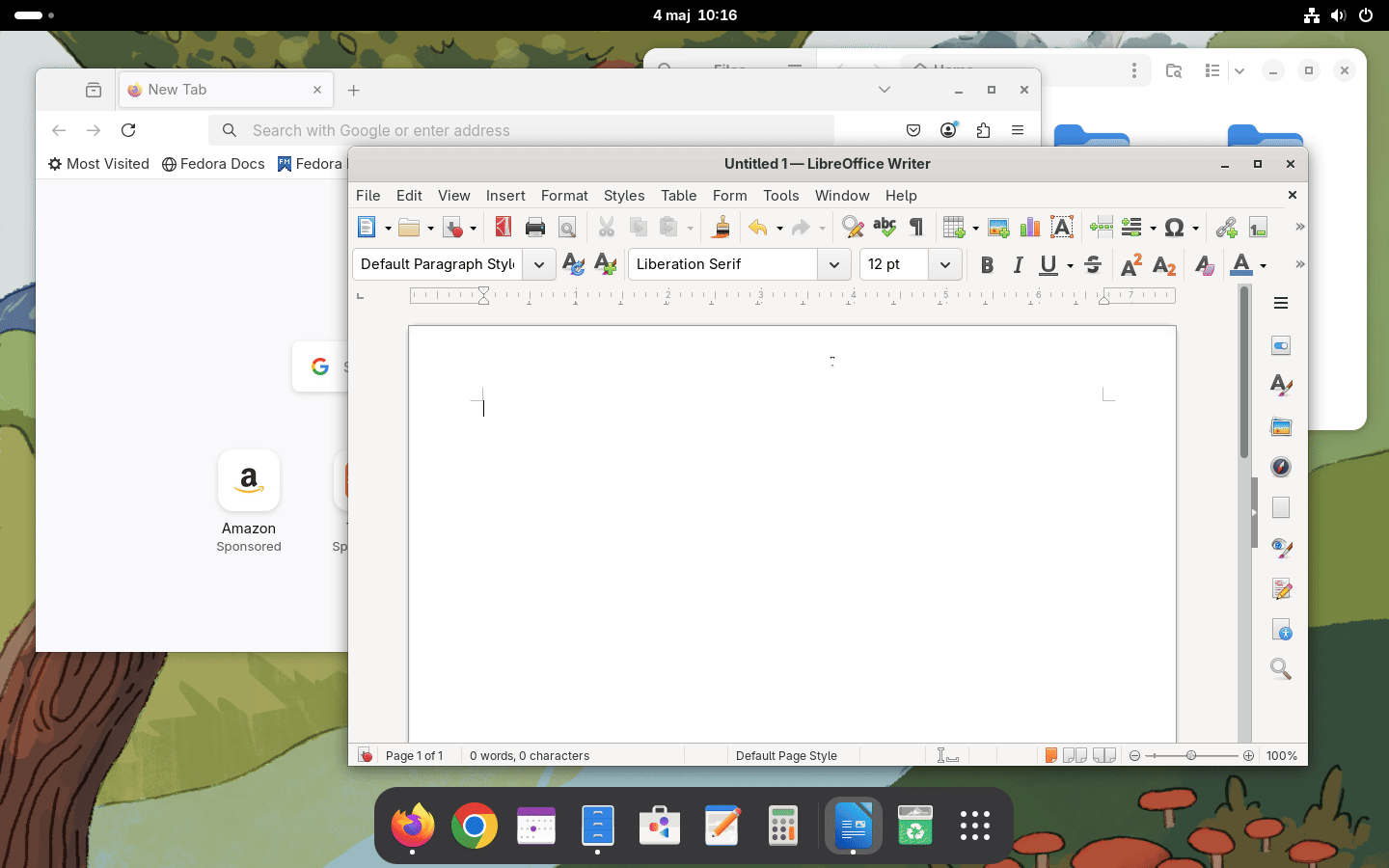 Livedemo som visar hur man skriver i LibreOffice Writer, en motsvarighet till MS Word eller Pages.